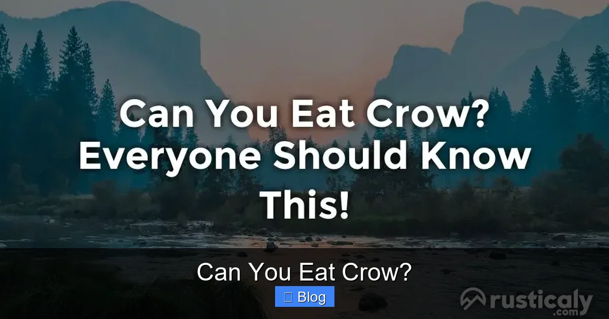 Can You Eat Crow?