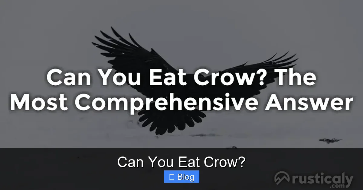 Can You Eat Crow?
